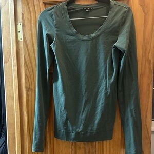 Theory Deep Green Long Sleeve Top